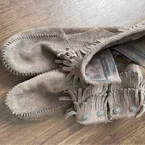 Brown Suede Moccasin Slippers